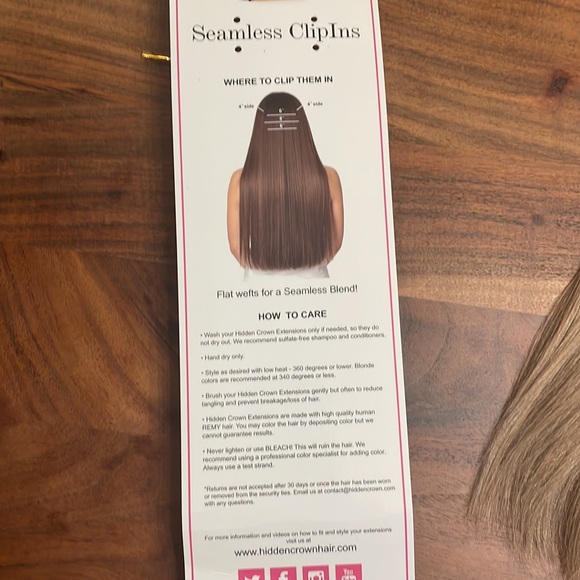 Brand New, never worn 100% human hair extensions, Color #8, 16” - Picture 5 of 7